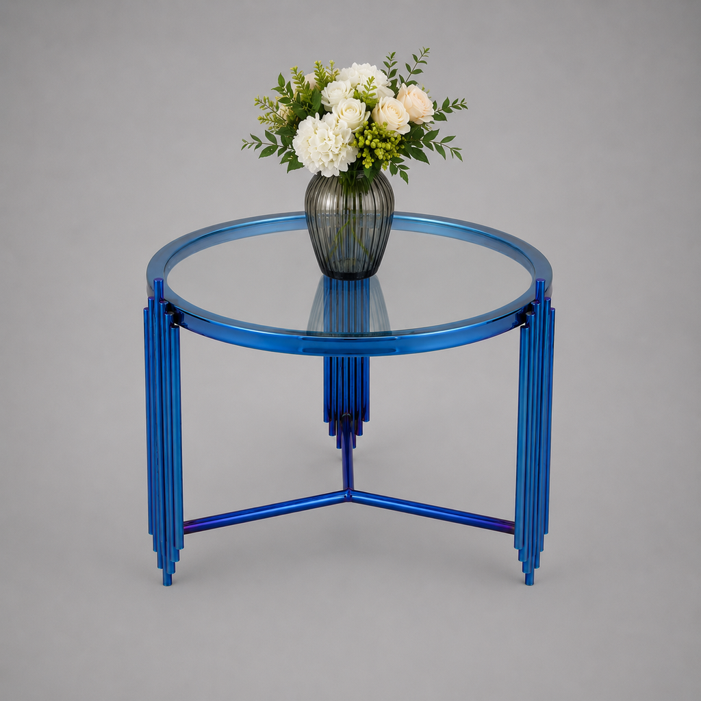 Royal Blue Round Accent Table