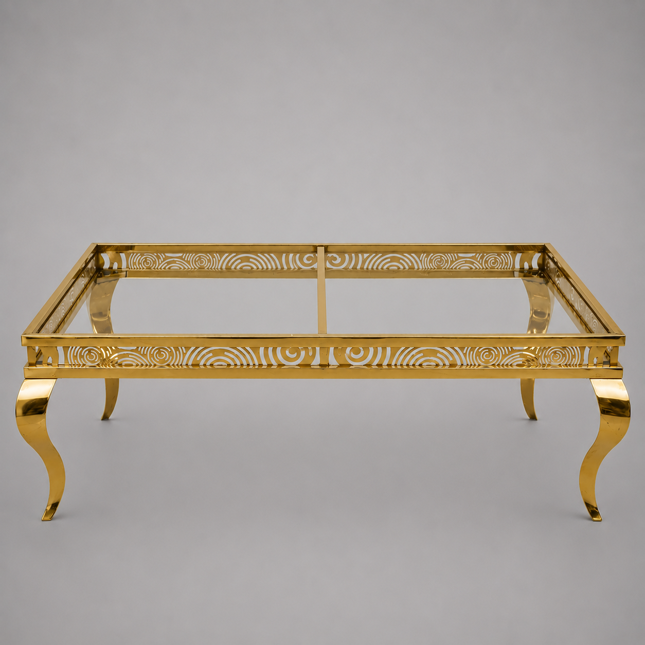 Luxury Gold Curved Rectangular Table