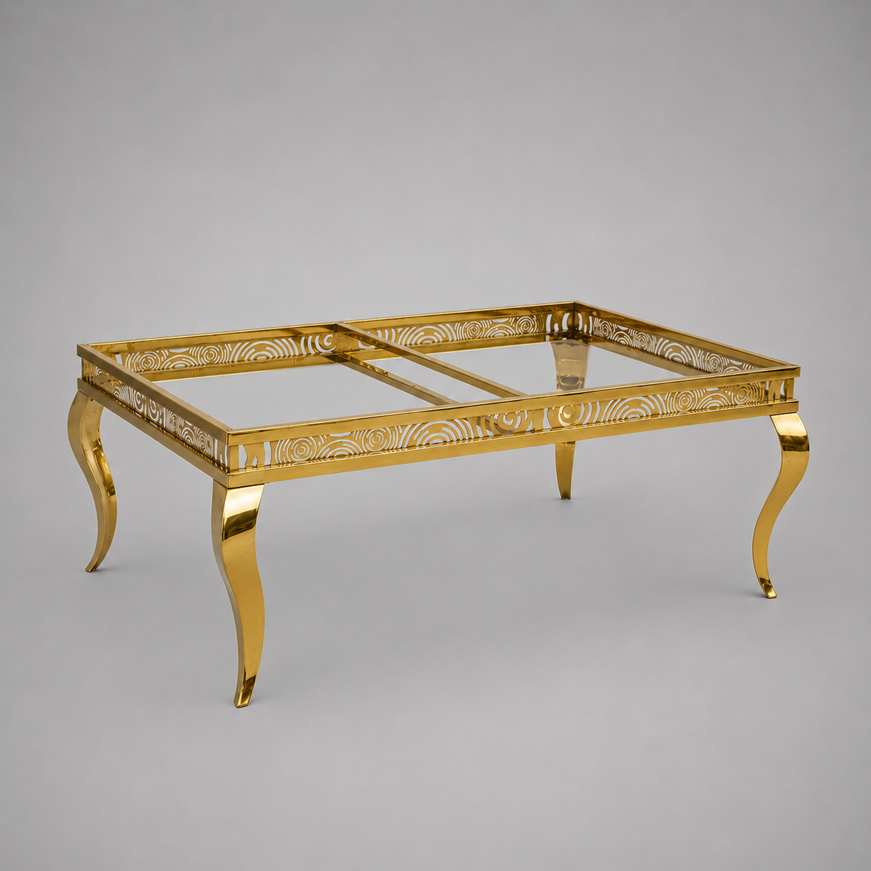 Luxury Gold Curved Rectangular Table