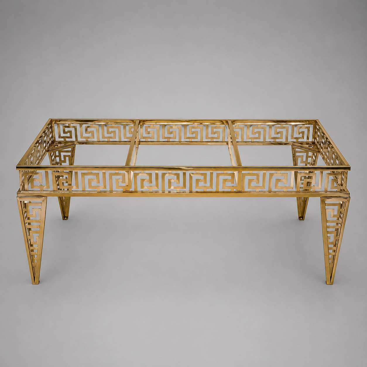 Luxury Gold Curved Rectangular Table