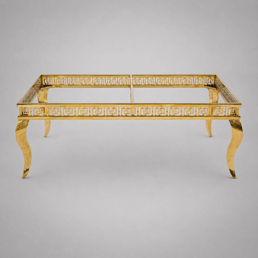 Luxury Gold Curved Rectangular Table