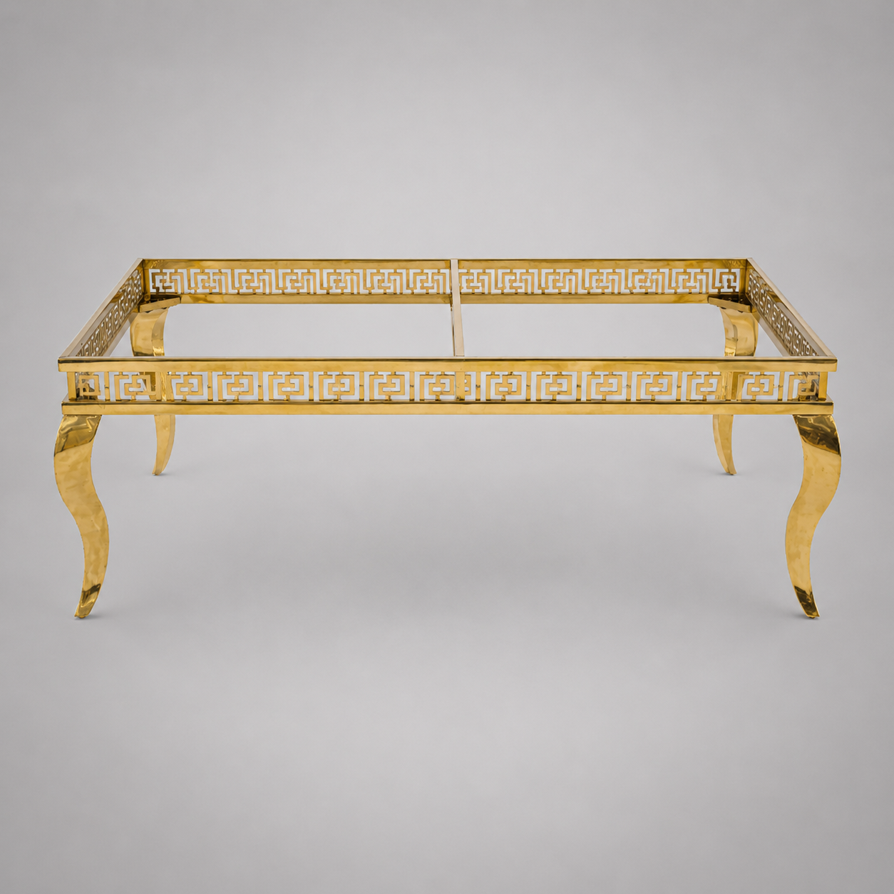 Luxury Gold Curved Rectangular Table