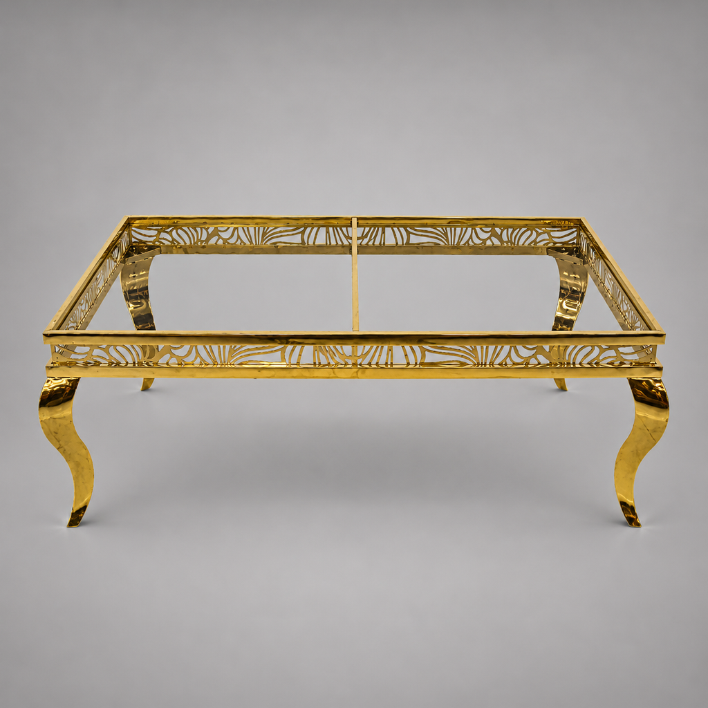 Luxury Gold Curved Rectangular Table