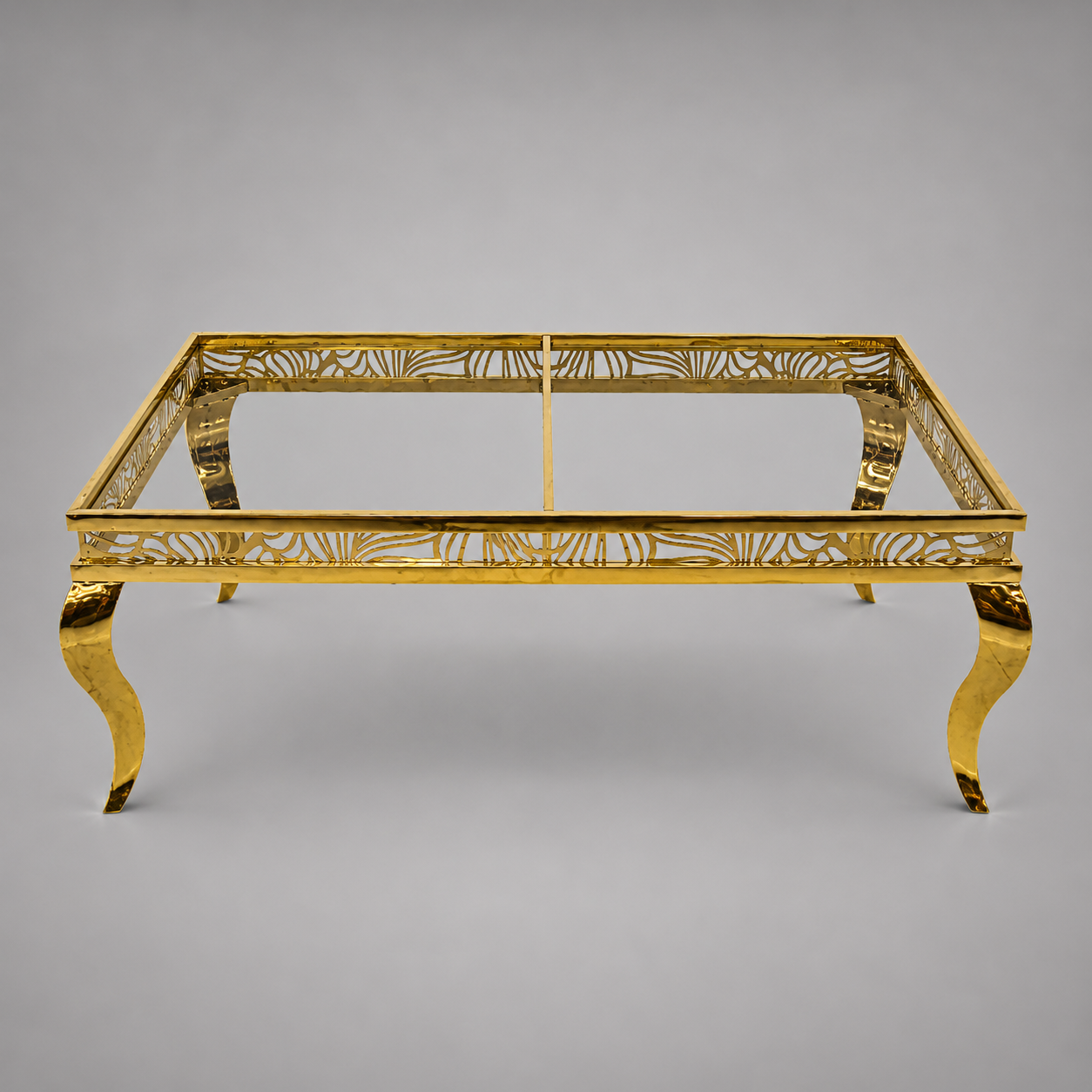 Luxury Gold Curved Rectangular Table