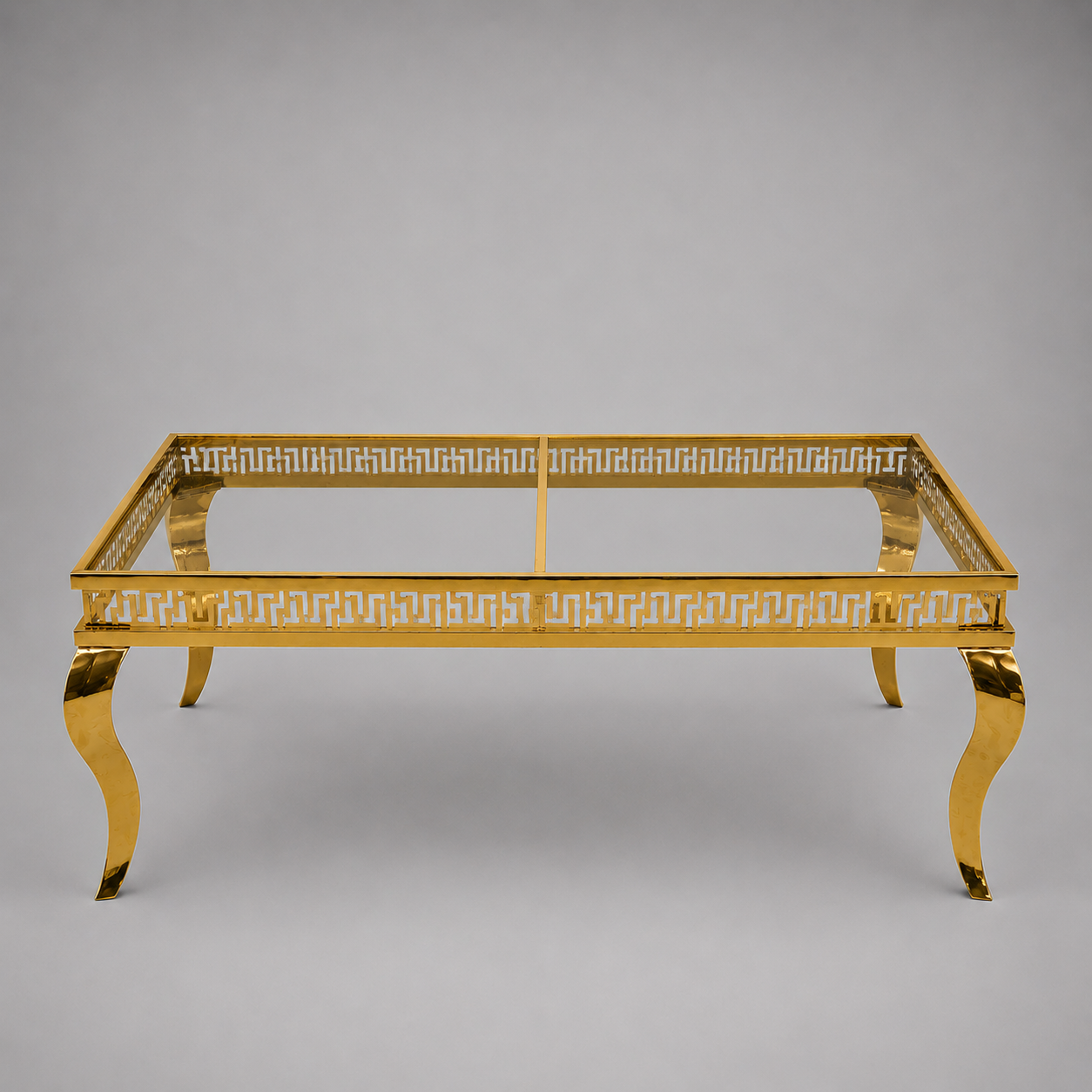 Luxury Gold Curved Rectangular Table