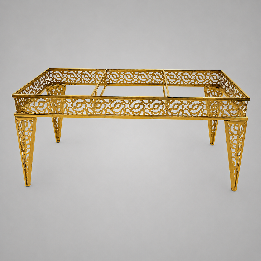 Luxury Gold Curved Rectangular Table