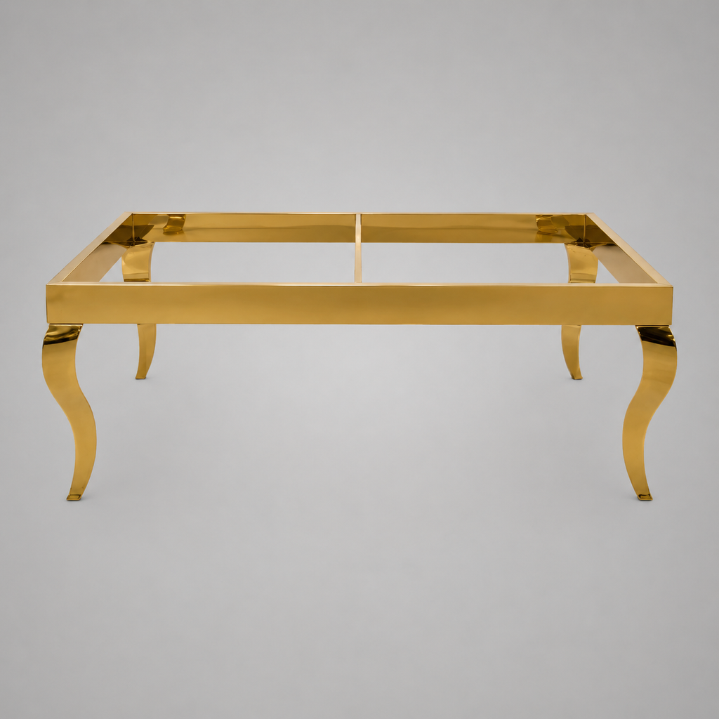 Luxury Gold Curved Rectangular Table
