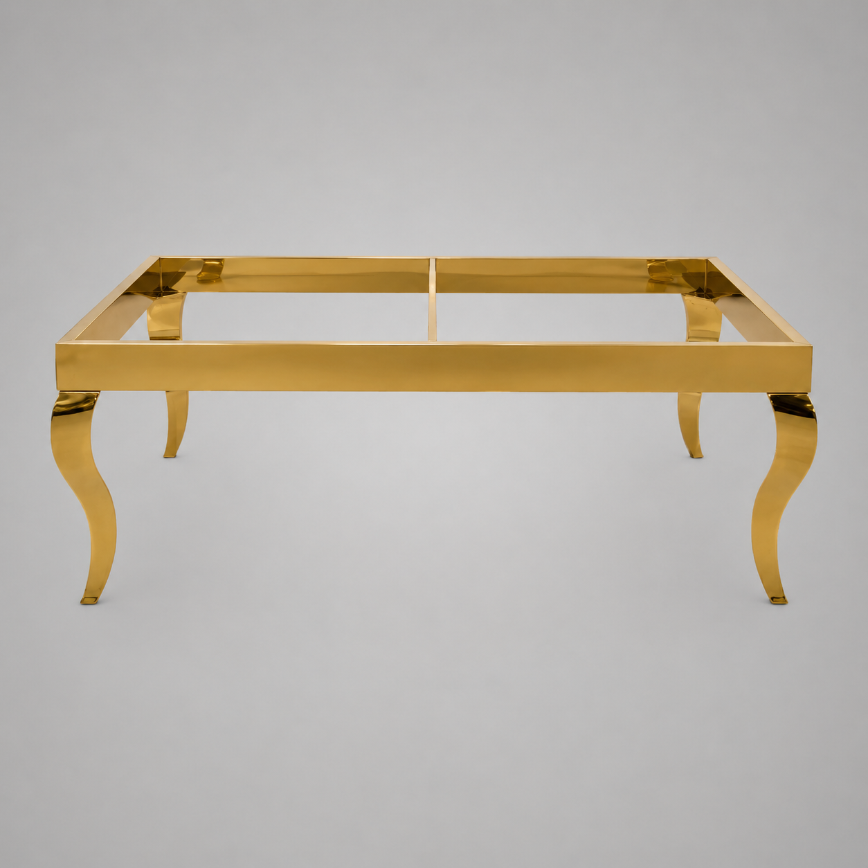 Luxury Gold Curved Rectangular Table