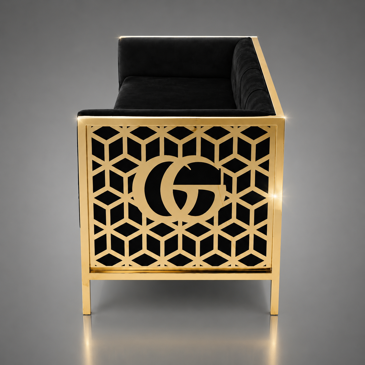 3D Isometric Cube Pattern Sofa