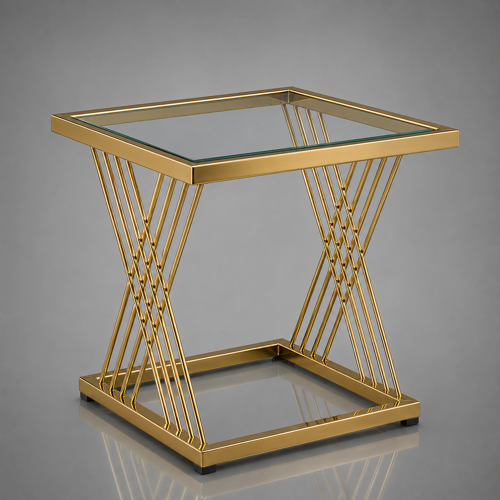 Crisscross Gold Table