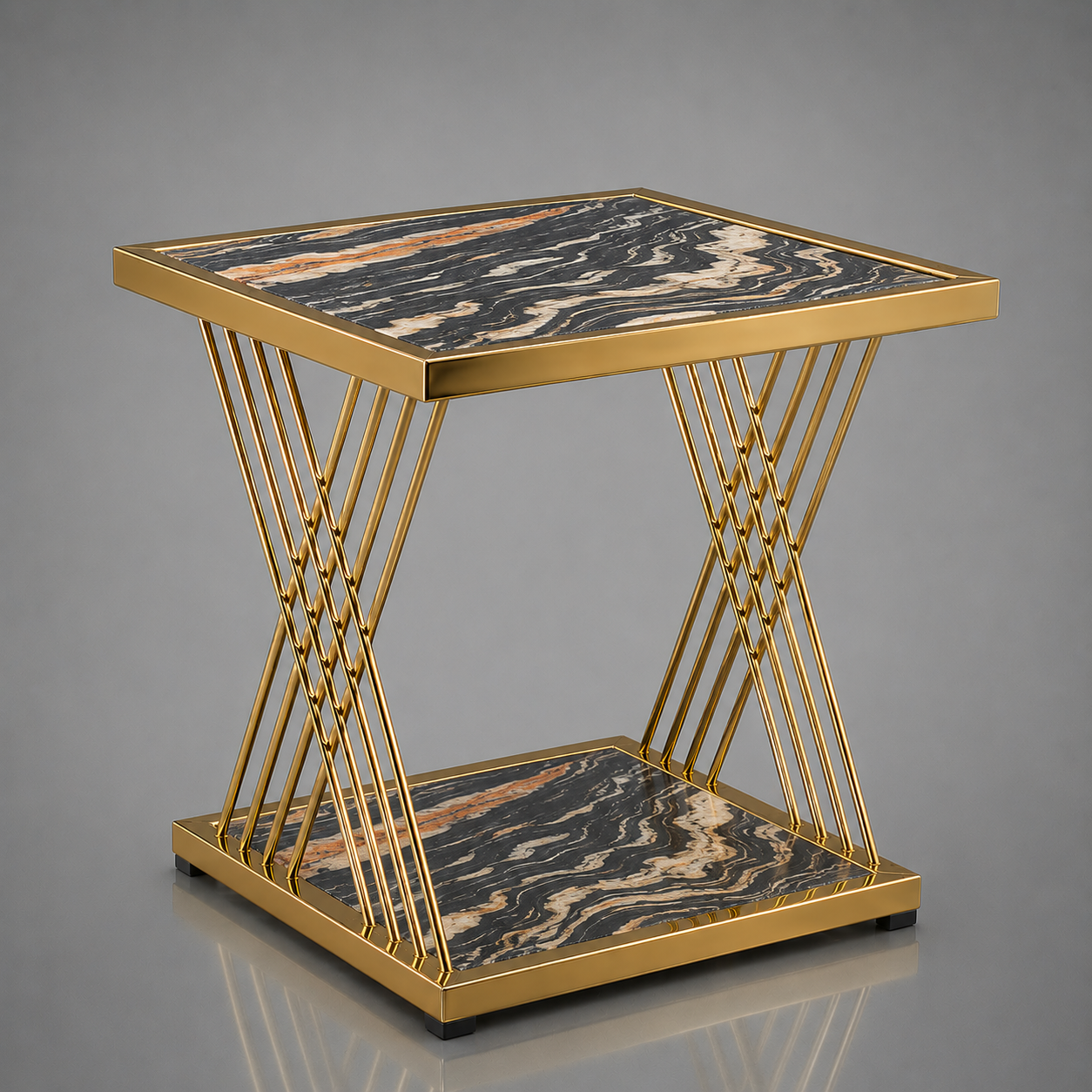 Crisscross Gold Table