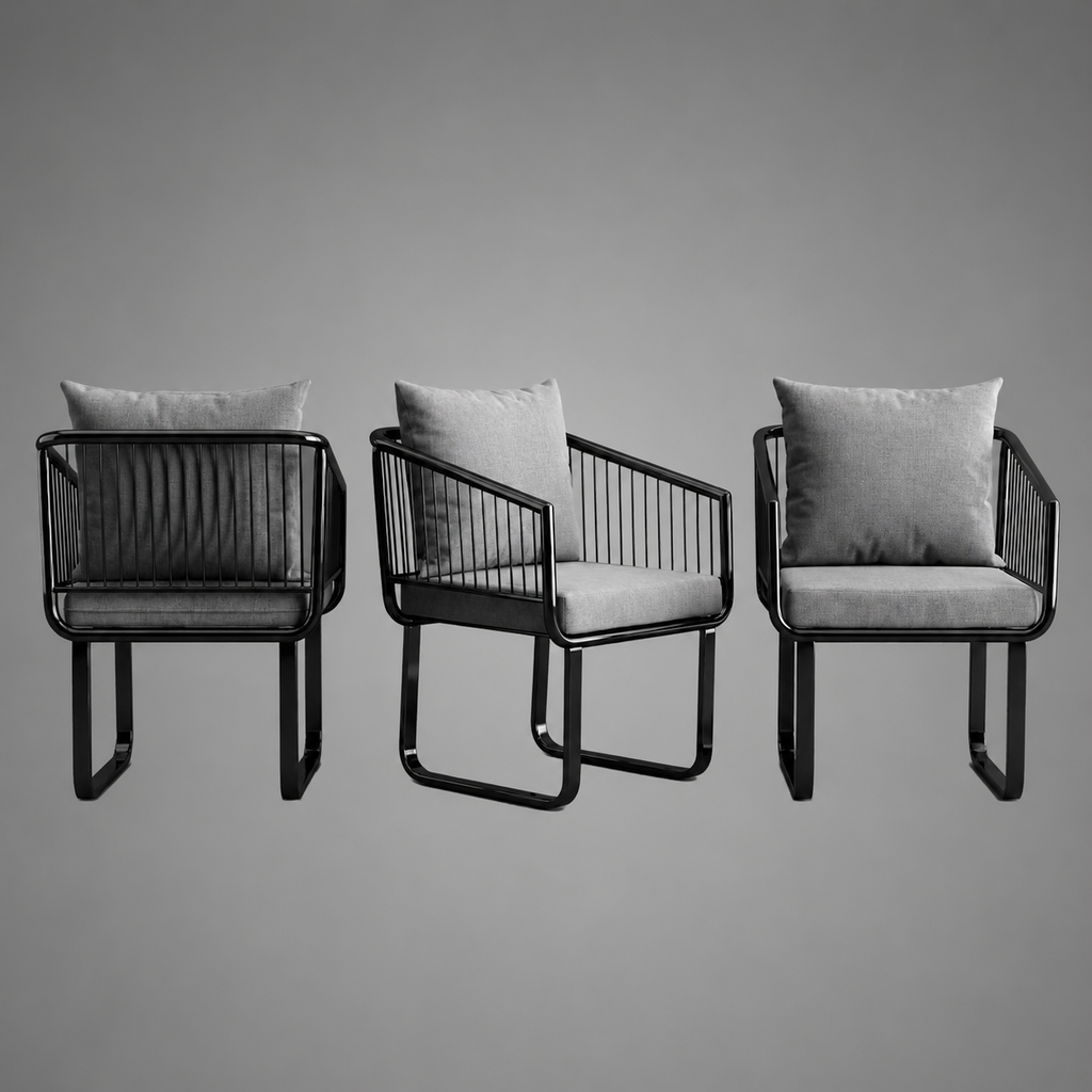Back Lounge Chair – Modern Metal Accent Chair