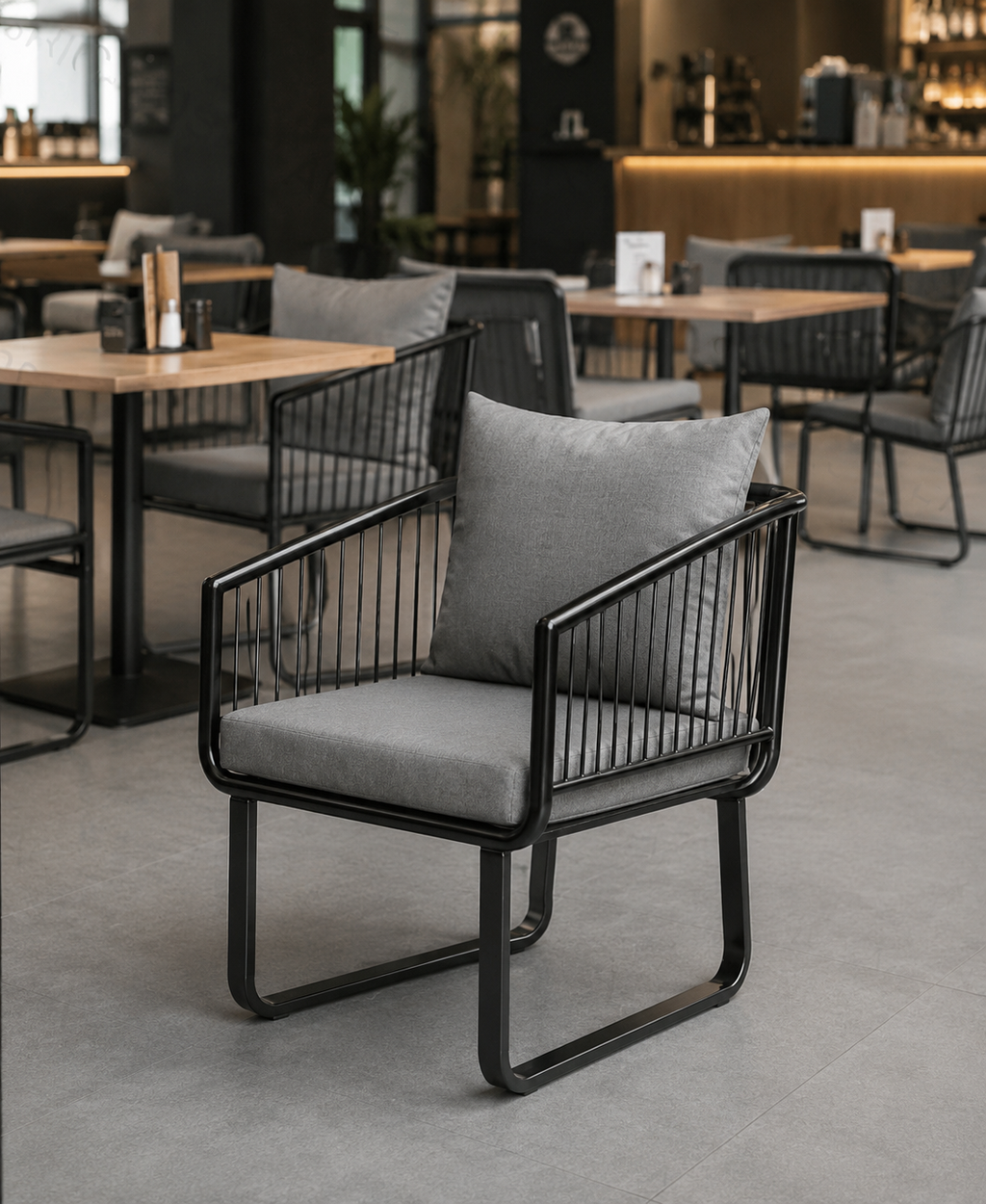 Back Lounge Chair – Modern Metal Accent Chair
