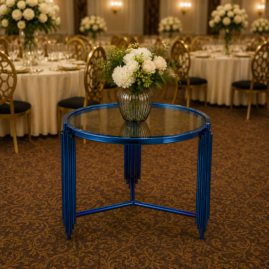 Royal Blue Round Accent Table