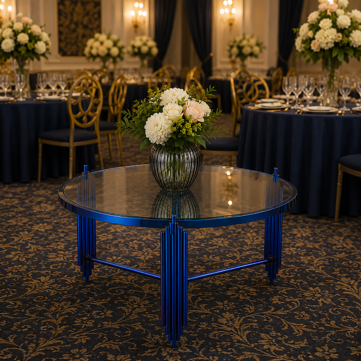 Royal Blue Round Table