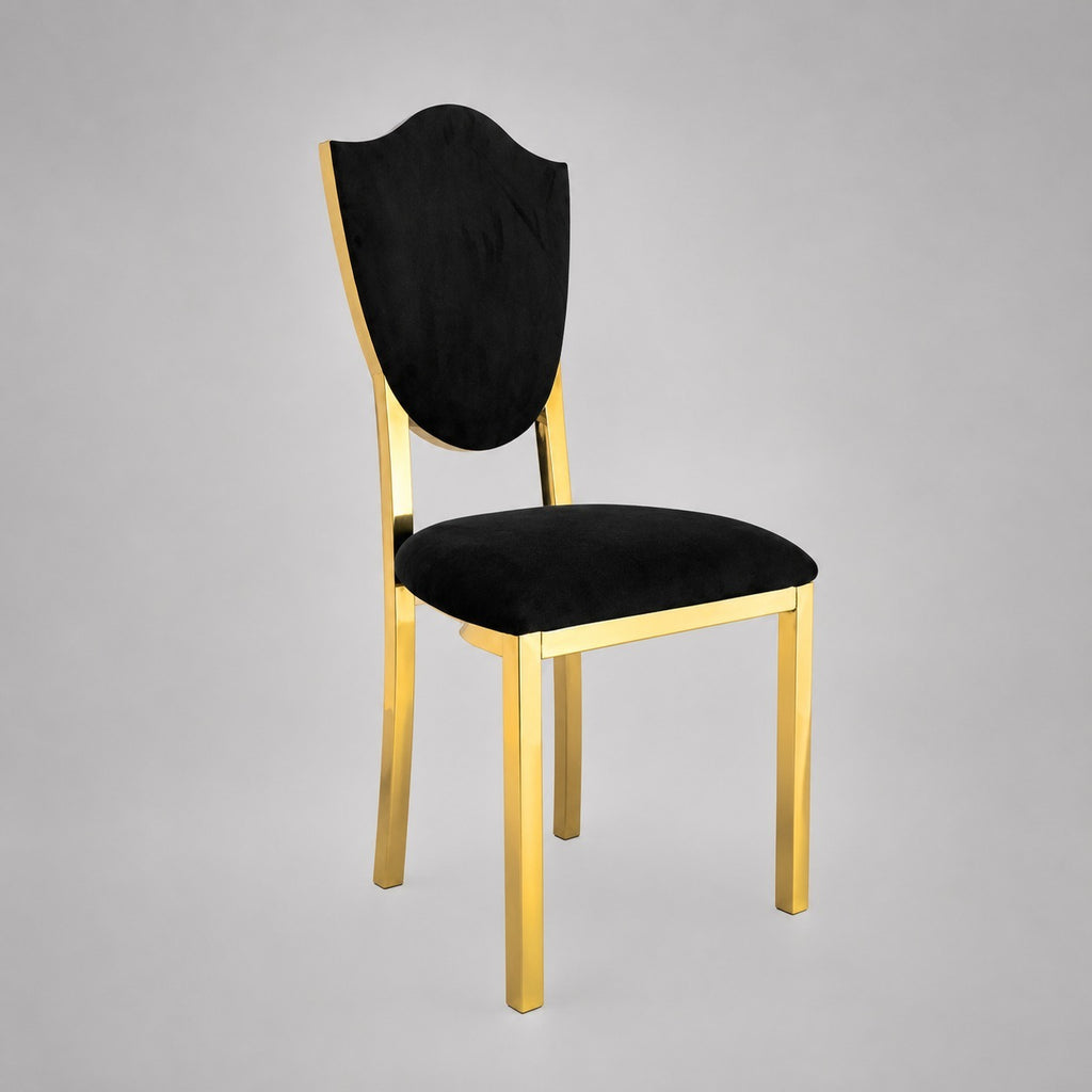 Sheild Pattern Stainless Steel Banquet Chair