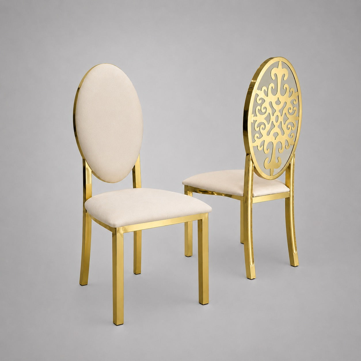 Oval-Back Dining Straight Banquet Chair