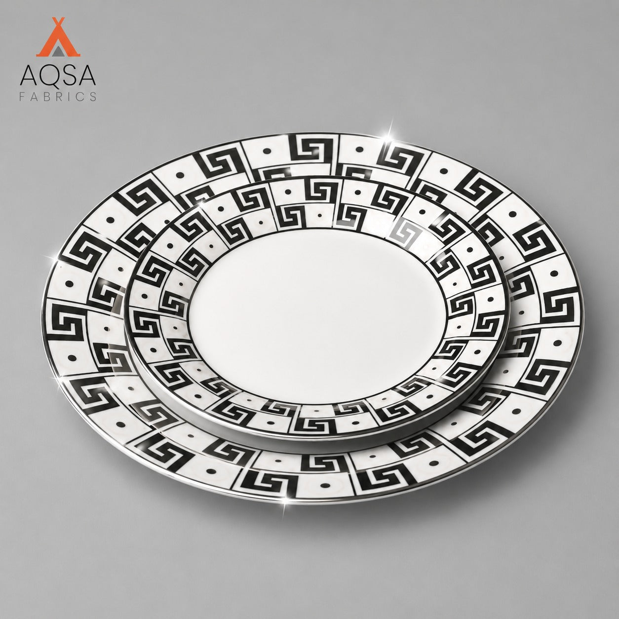 Greek Pattern Plate Set