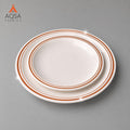 Gold Rim Dinner Plate Set