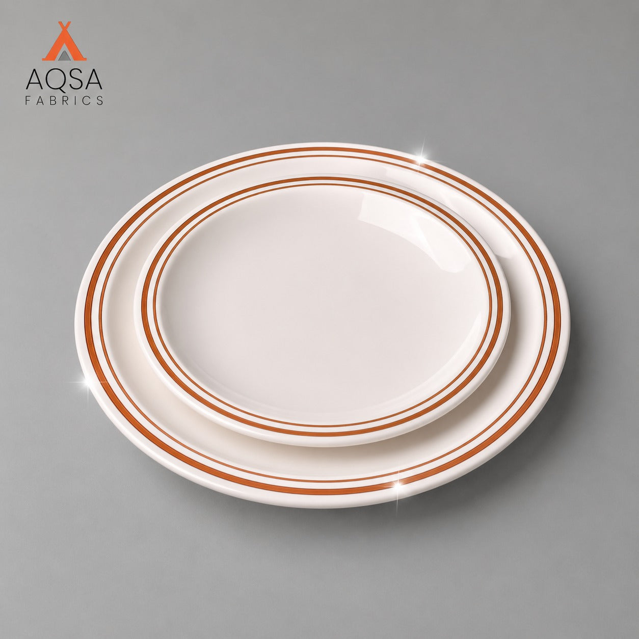 Gold Rim Dinner Plate Set
