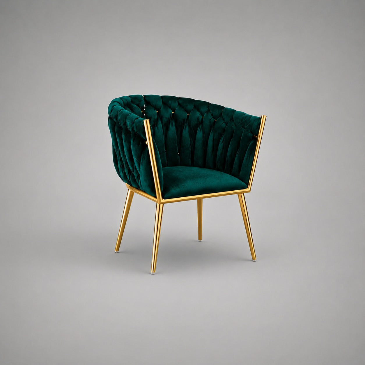 Luxe Barrel Dining Chair – Velvet & Gold Stainless Steel