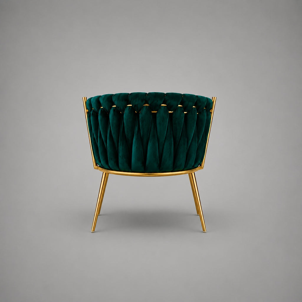 Luxe Barrel Dining Chair – Velvet & Gold Stainless Steel