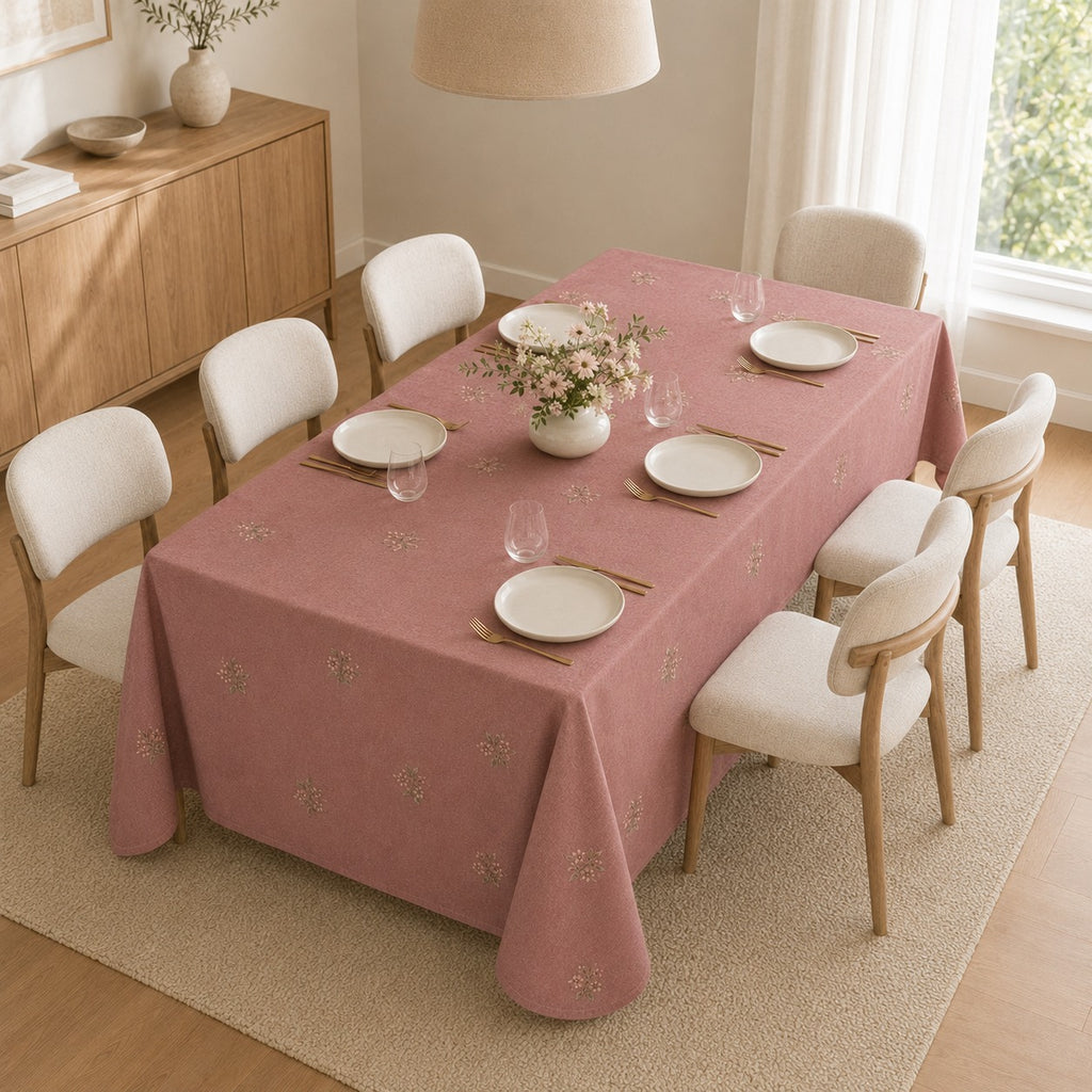 Blush Floral Rectangular Table Linen