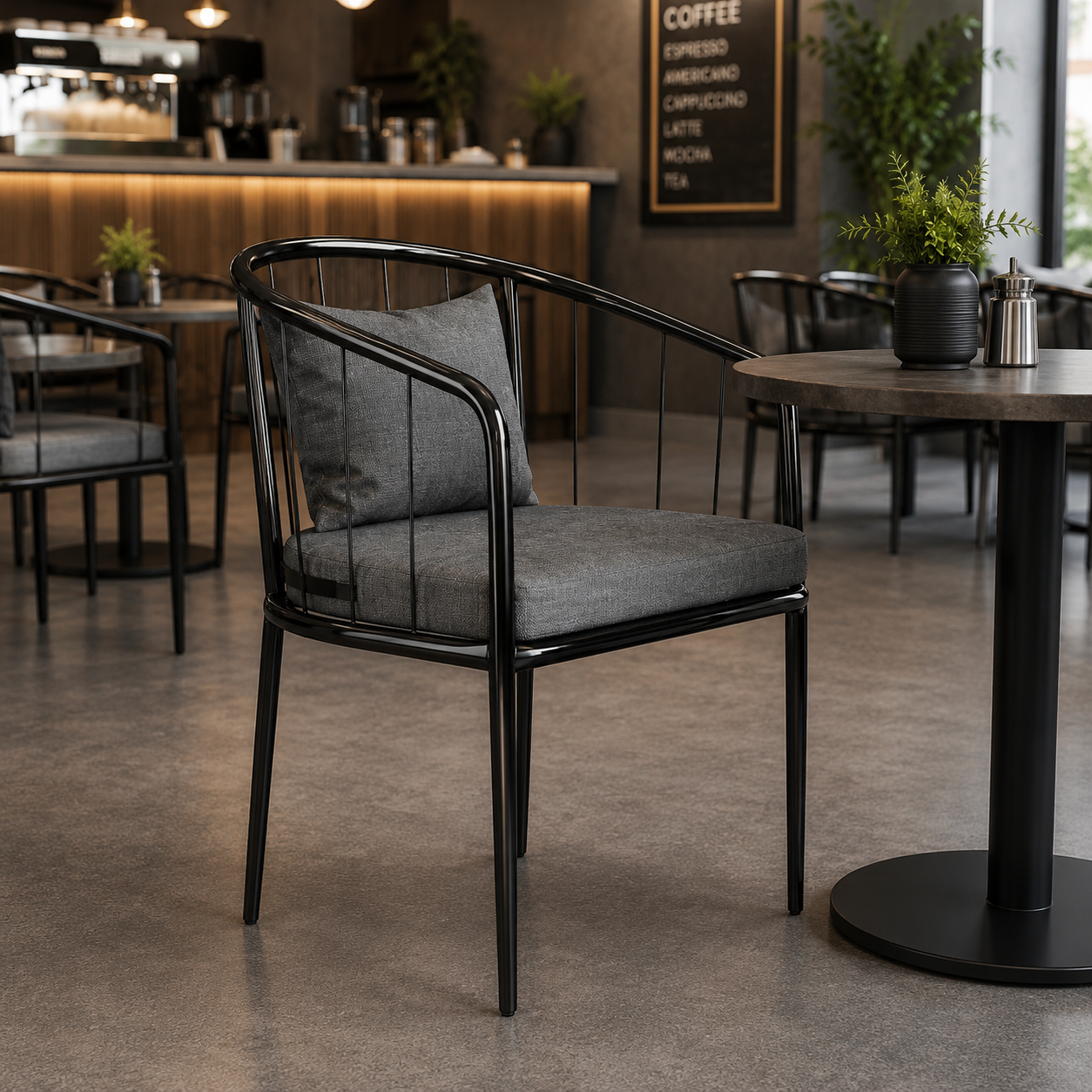 Back Lounge Chair – Modern Metal Accent Chair