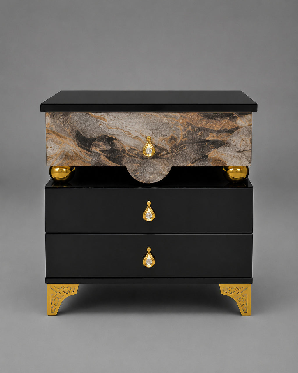 Prestige Noir Marble Bedroom Set