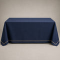 Navy Border Rectangular Table Linen