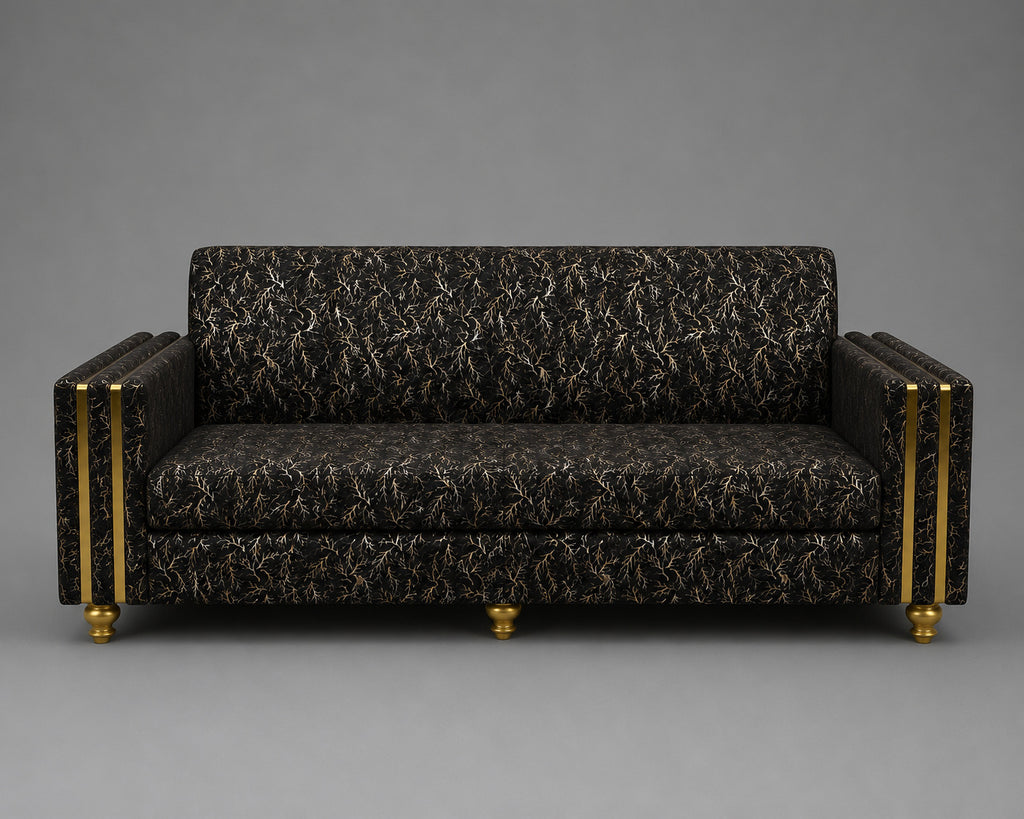 Imperial Noir Gold Sofa Set