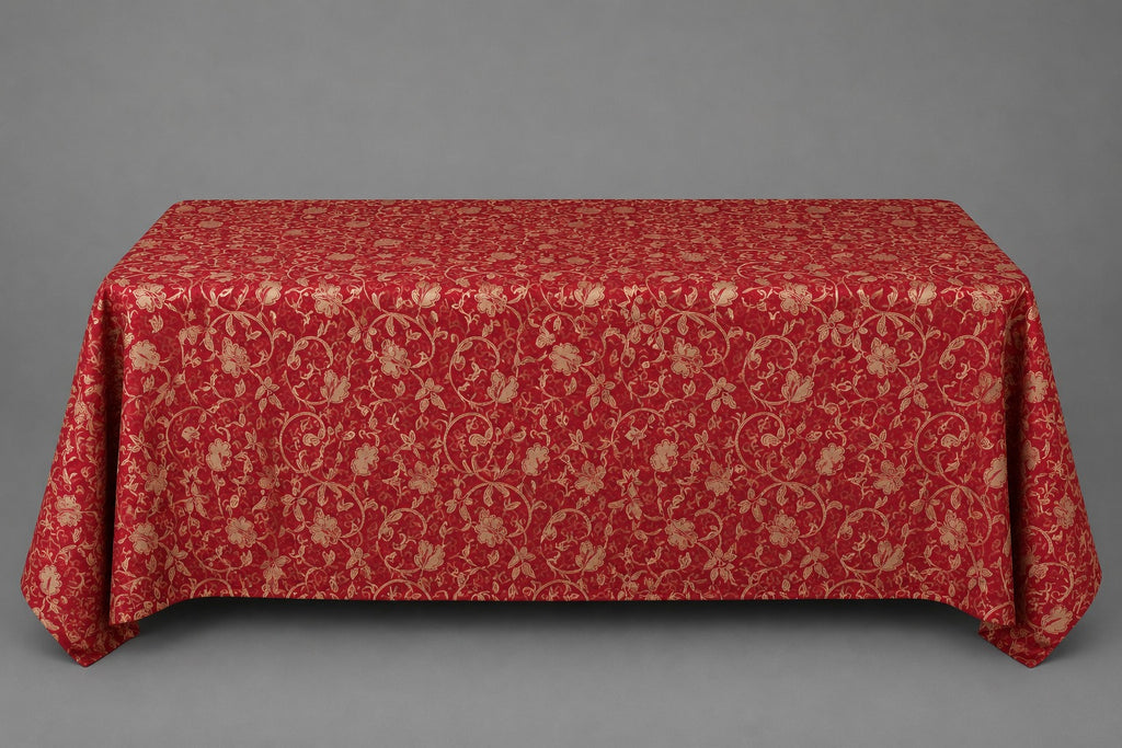 Ruby Gold Floral Table Linen