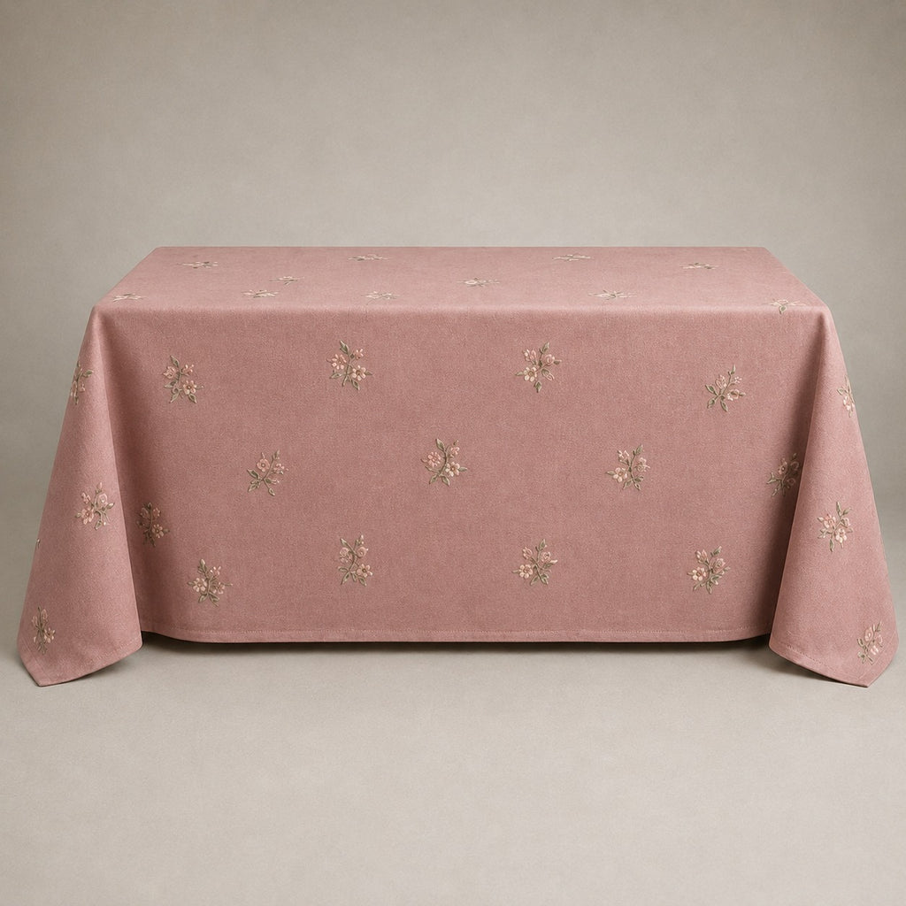 Blush Floral Rectangular Table Linen