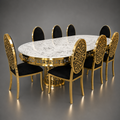 Greek Key Oval Filigree Dining Set