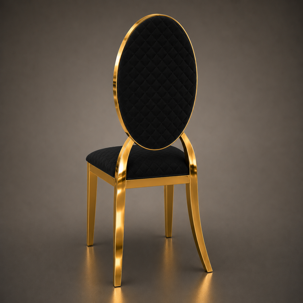 Black Marble & Gold Cabriole Dining Set