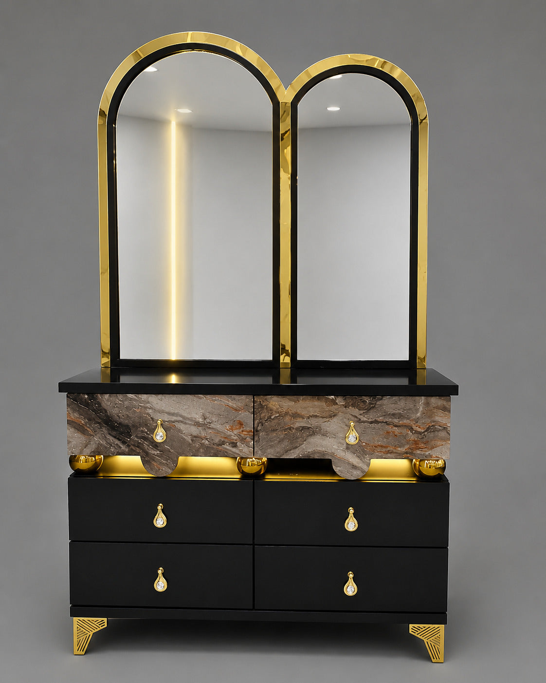 Prestige Noir Marble Bedroom Set