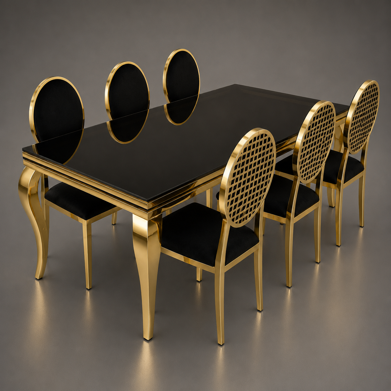 Mesh-Back Luxury Dining Set