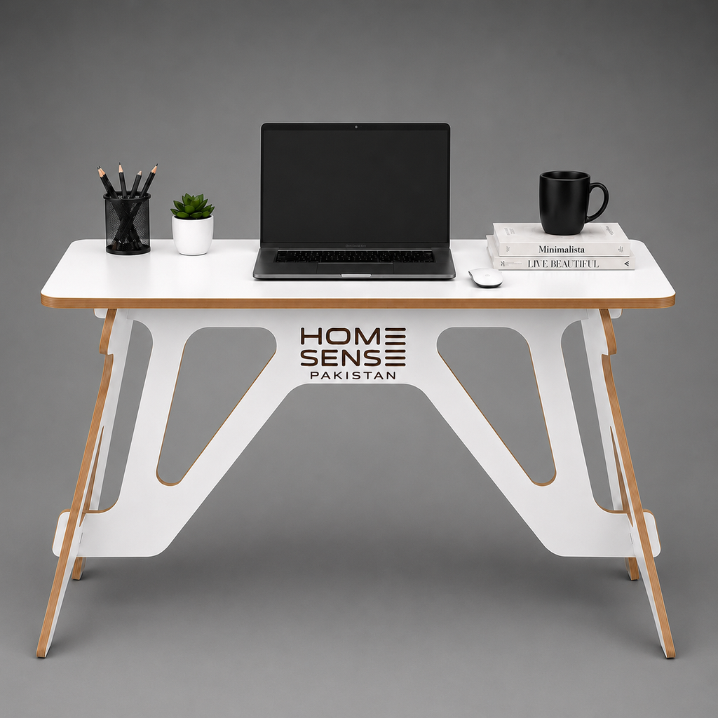 Modern Minimalist Plywood Office Desk – Wood Finish