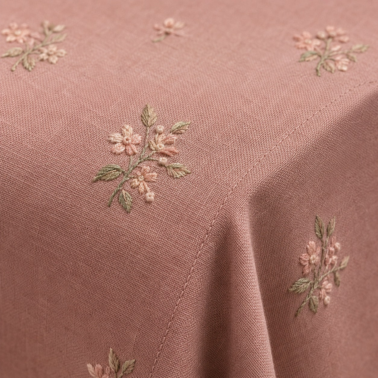 Blush Floral Rectangular Table Linen