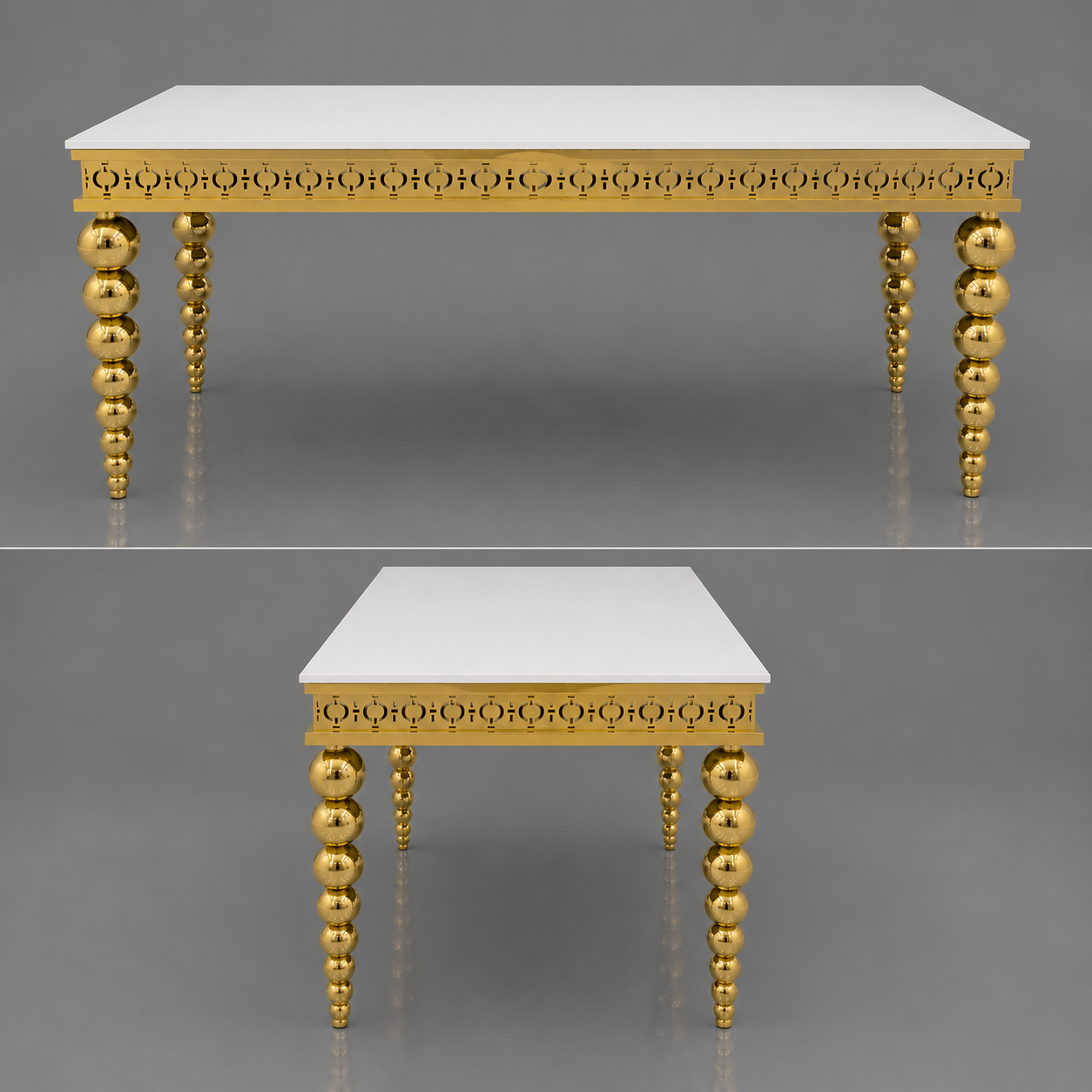 Luxury Gold & Black 6-Seater Dining Set