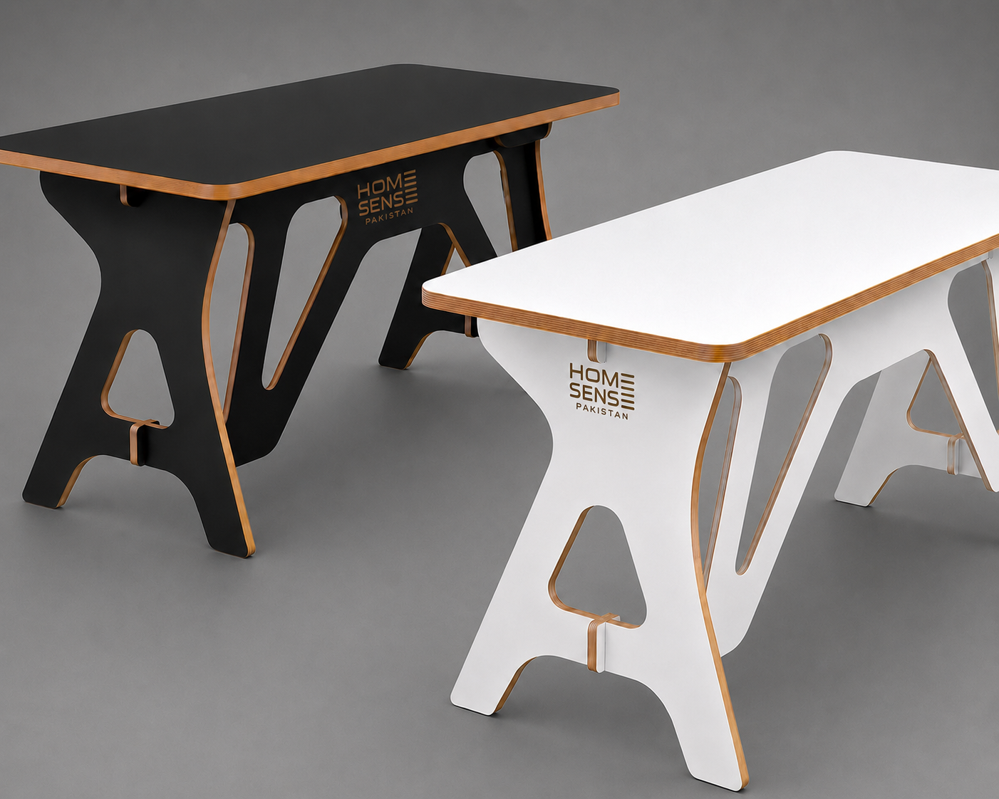 Modern Minimalist Plywood Office Desk – Wood Finish