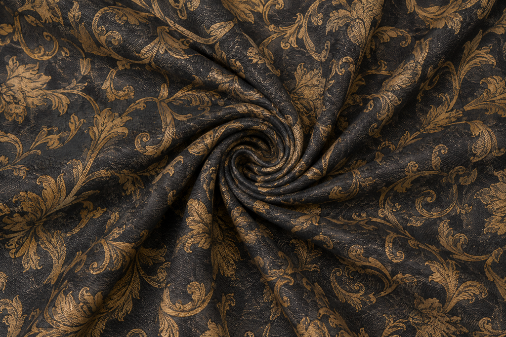 Charcoal Gold Floral Table Linen