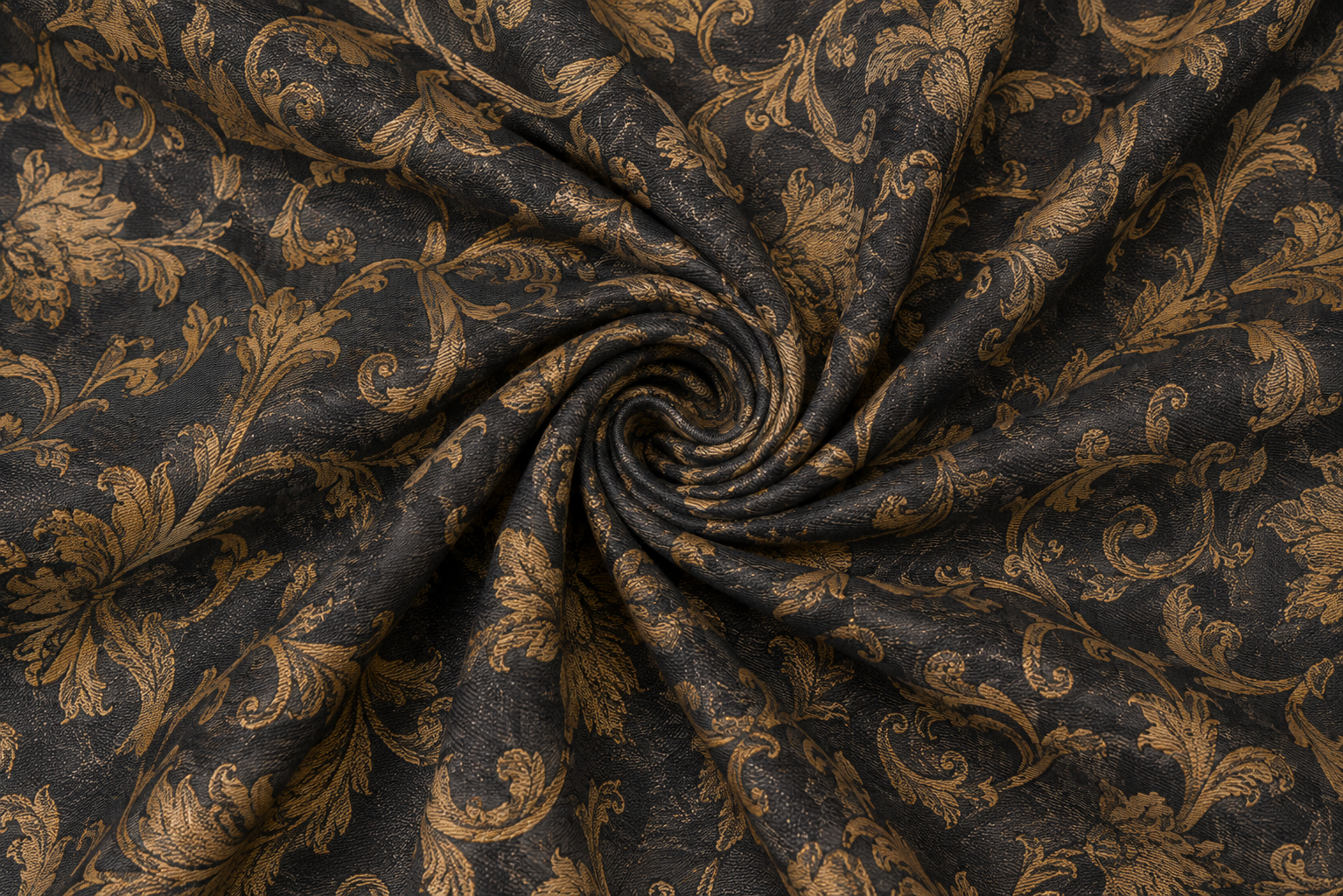 Charcoal Gold Floral Table Linen