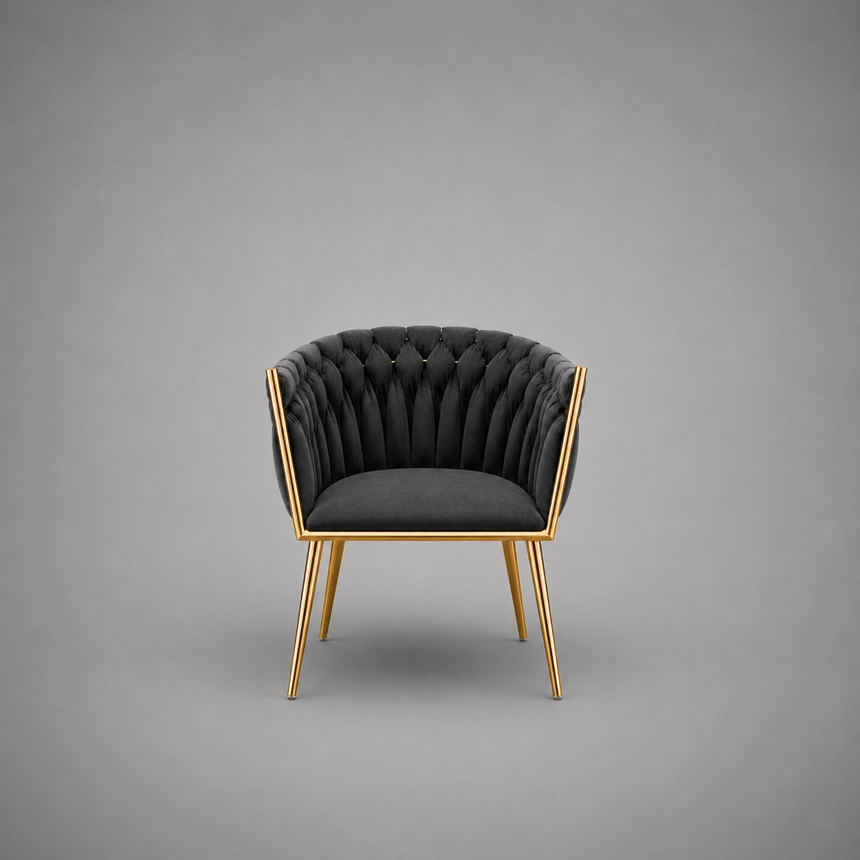 Luxe Barrel Dining Chair – Velvet & Gold Stainless Steel