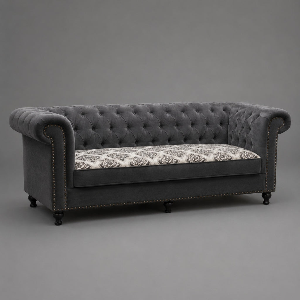 Chesterfield Grey Sofa Set