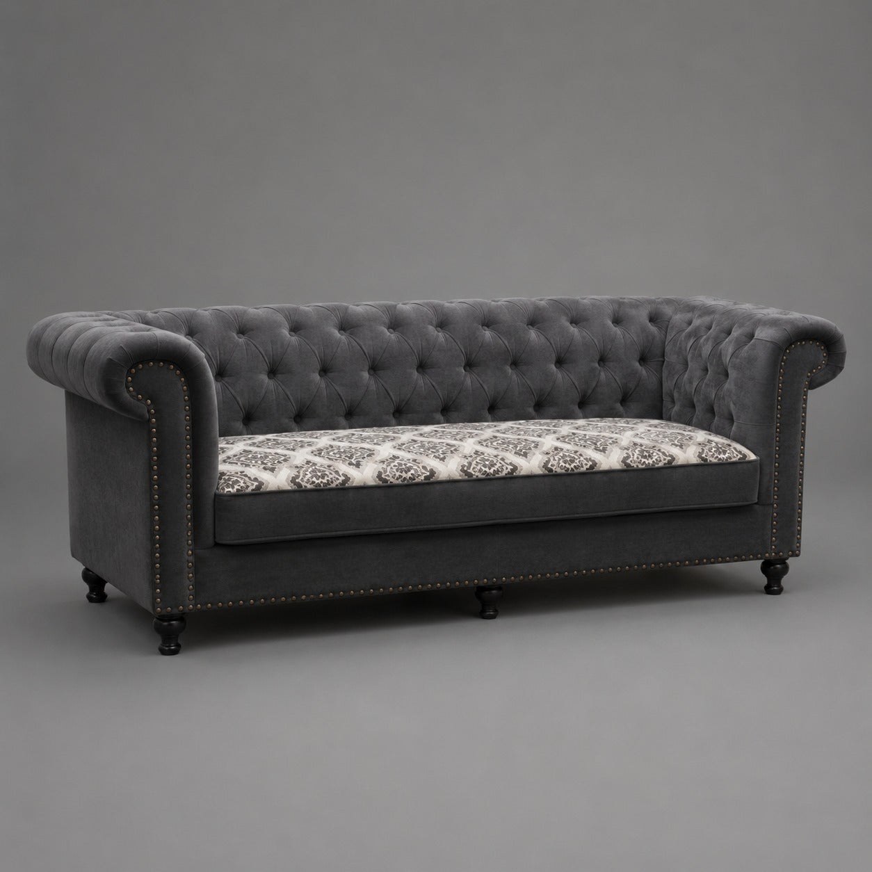 Chesterfield Grey Sofa Set