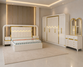 Aurora White Gold Bedroom Set